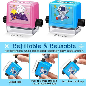 Math Roller Stamp With Ink Refill...... - All-In-One Store