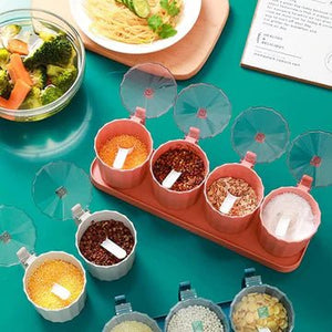 Multi Grid Kitchen Seasoning Set With Spoons - All-In-One Store