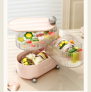 Multi layer Rotating Desktop Cosmetic Organizer - All-In-One Store
