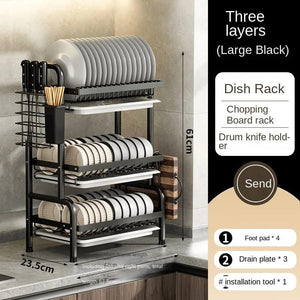 Multi Tired Dish Organizer - All-In-One Store