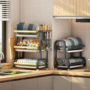 Multi Tired Dish Organizer - All-In-One Store