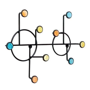 Nordic Style Wall Shelf With Hooks - Circle - All-In-One Store