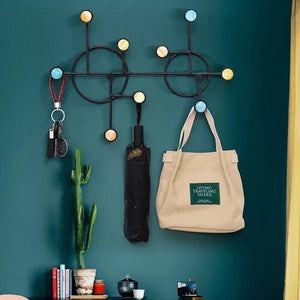 Nordic Style Wall Shelf With Hooks - Circle - All-In-One Store