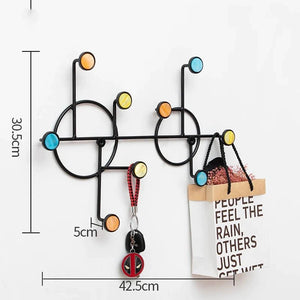 Nordic Style Wall Shelf With Hooks - Circle - All-In-One Store