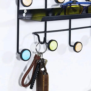 Nordic Style Wall Shelf With Hooks - Rectangle - All-In-One Store