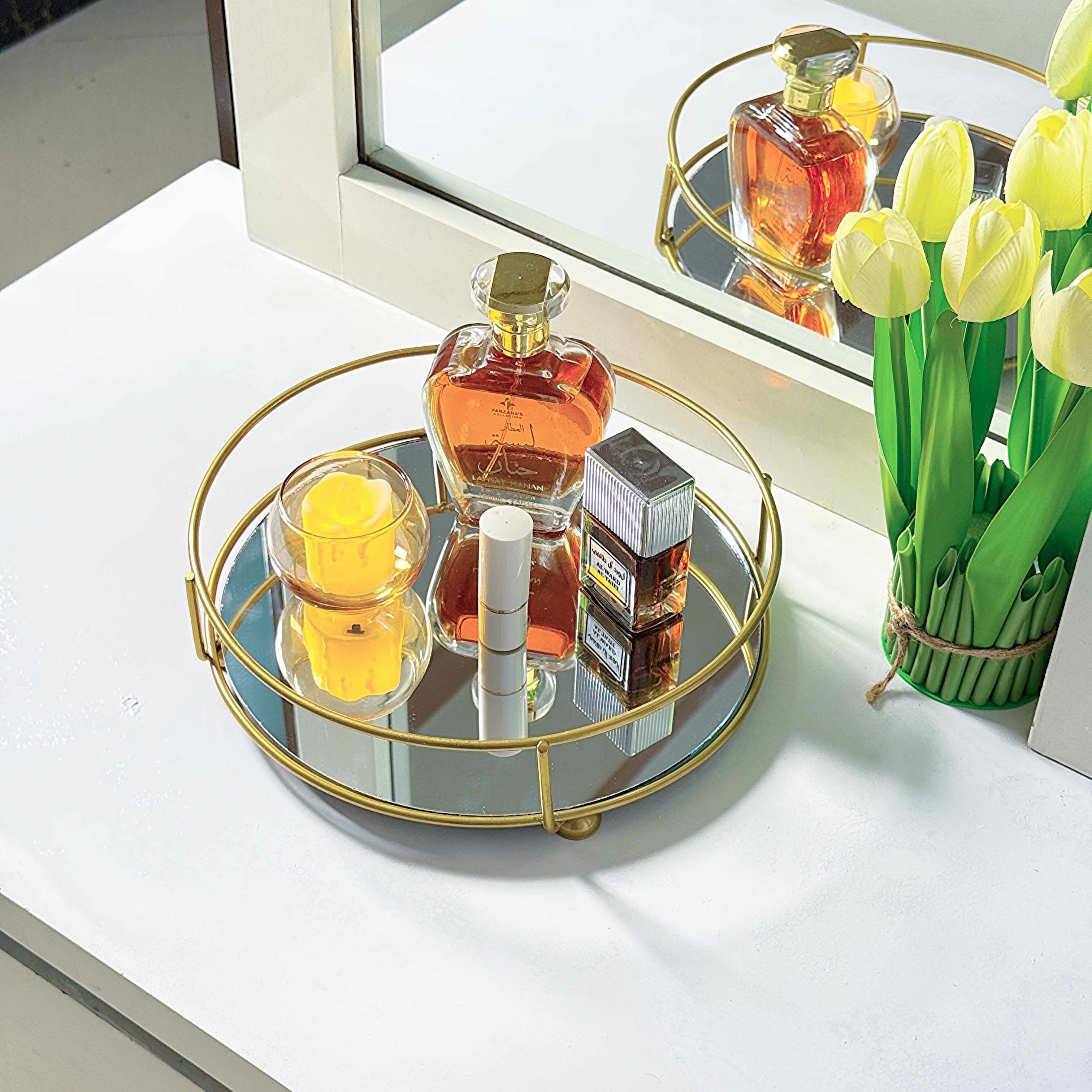 Classy Golden Vanity Display with Mirror by Matrix