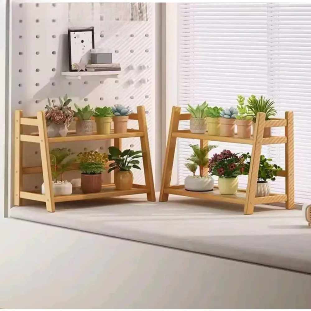 2-Tier Countertop Bamboo Shelf
