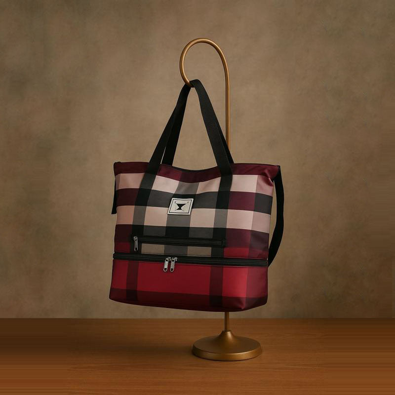 Foldable Travel Bag (Checks Designe)
