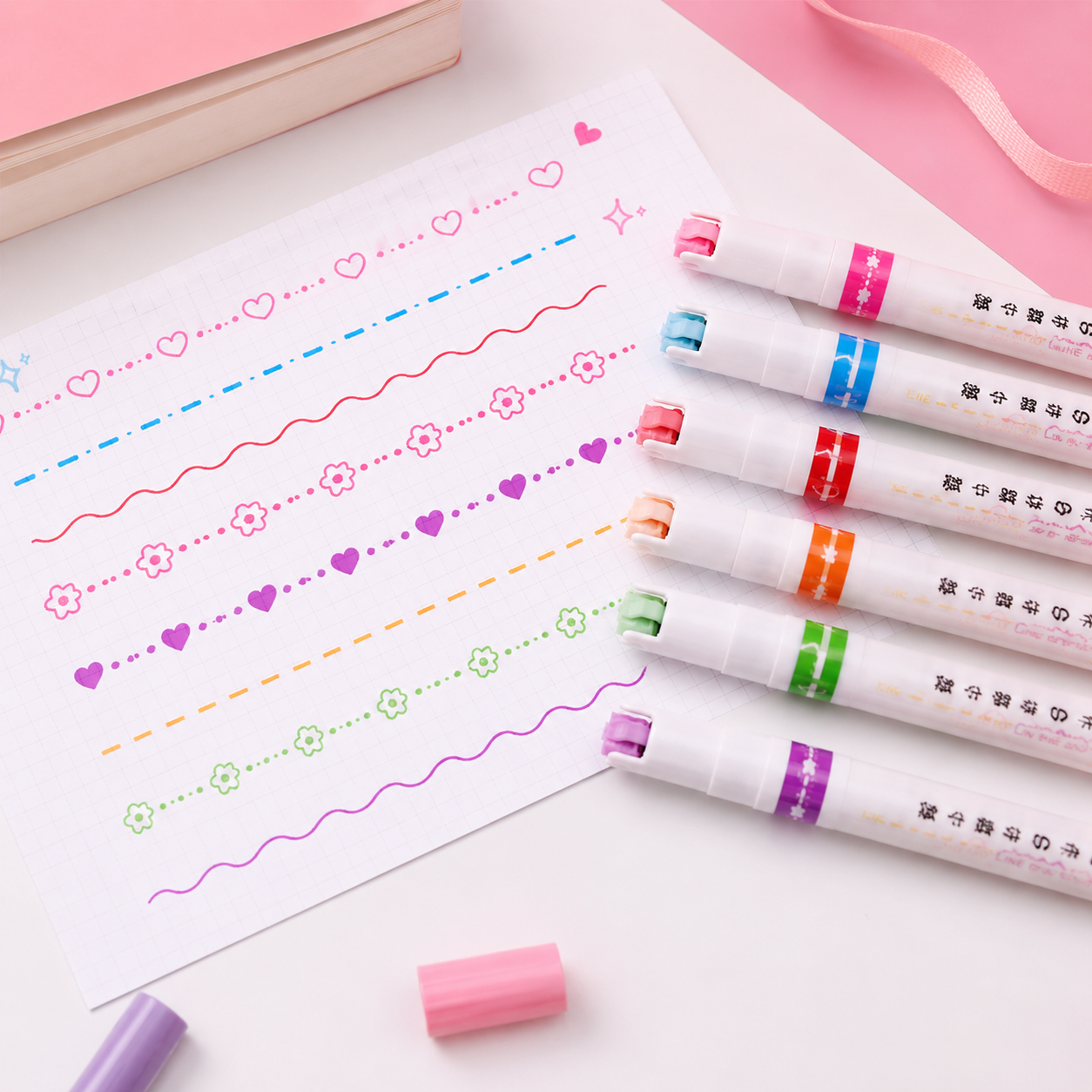 6-Piece Decorative Pattern Roller Marker Set