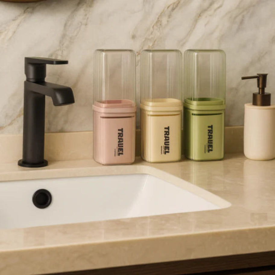 Stylish Transparent Portable Toothbrush Travel Kit