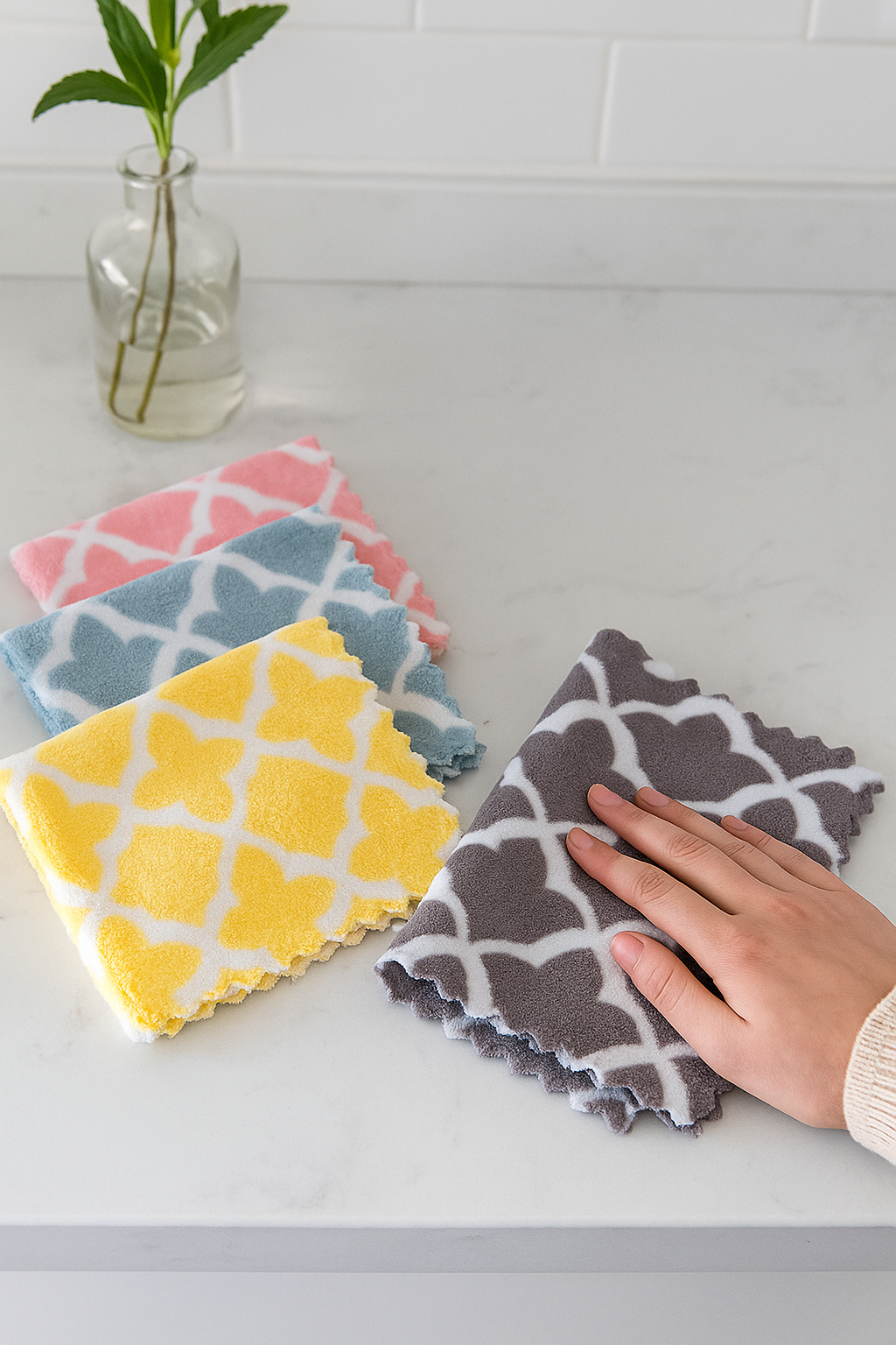 HomeCare Reusable Microfiber Cleaning Cloths (5 Pcs)