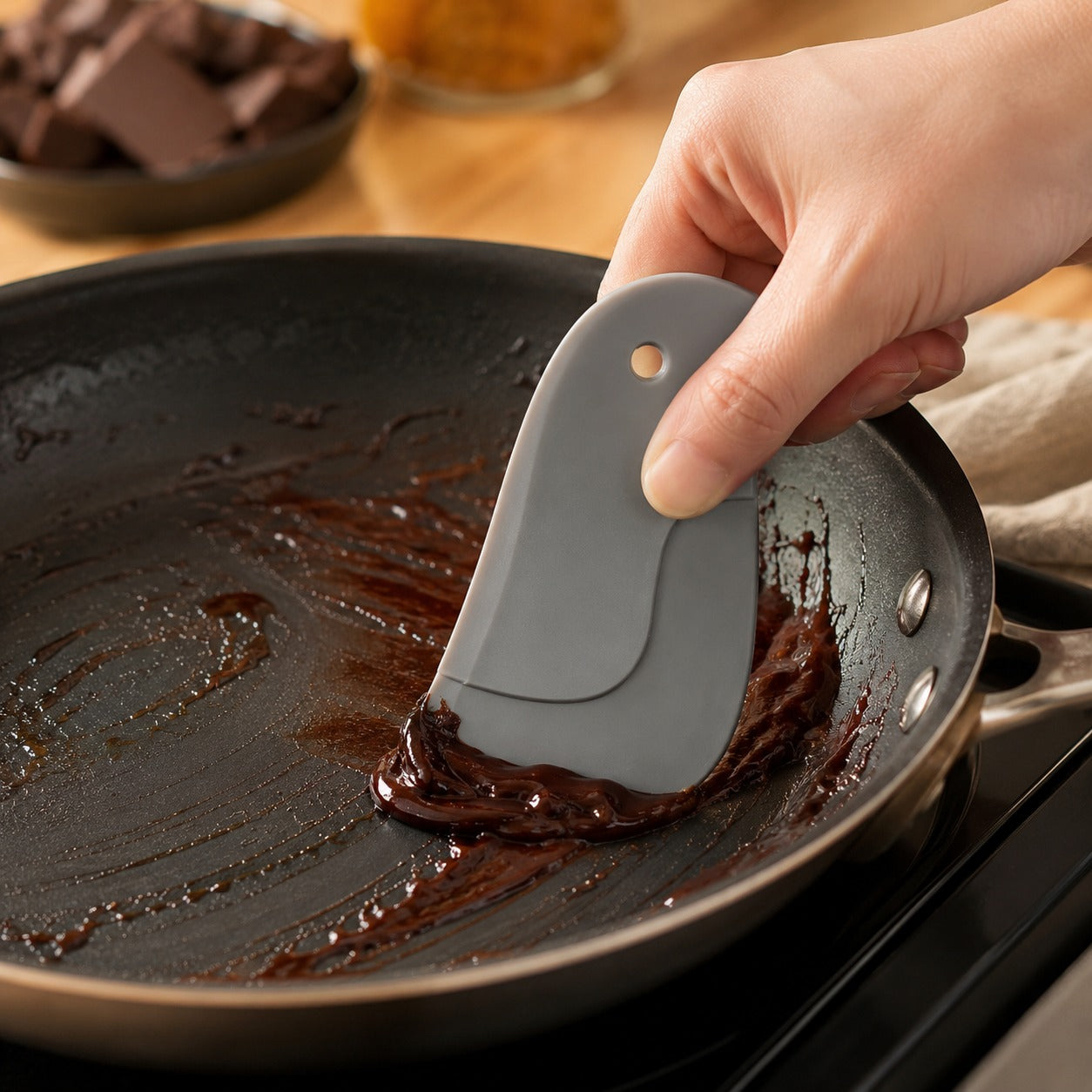 Flexible Silicone Kitchen Scraper for Dishes & Cookware