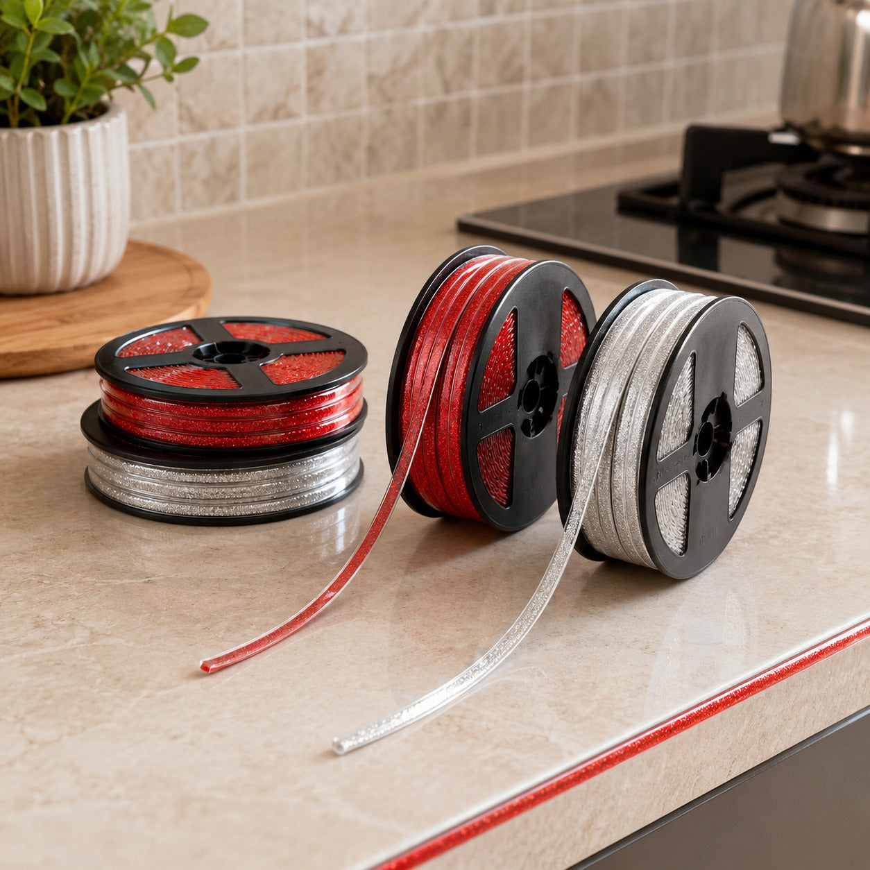 6m Self-Adhesive Glitter Edging Tape for Tiles & Corners