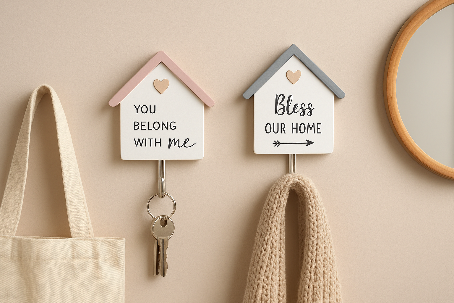 Home & Alpine Tree Adhesive Wall Hooks – Pack of 2