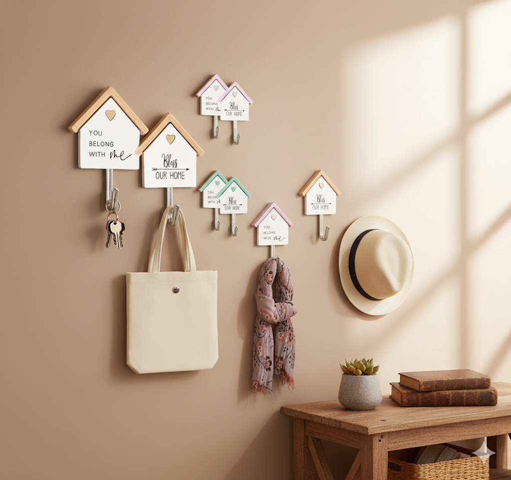 Home & Alpine Tree Adhesive Wall Hooks – Pack of 2