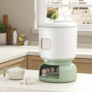 Sleek Design Rice & Egg Storage Bucket - All-In-One Store