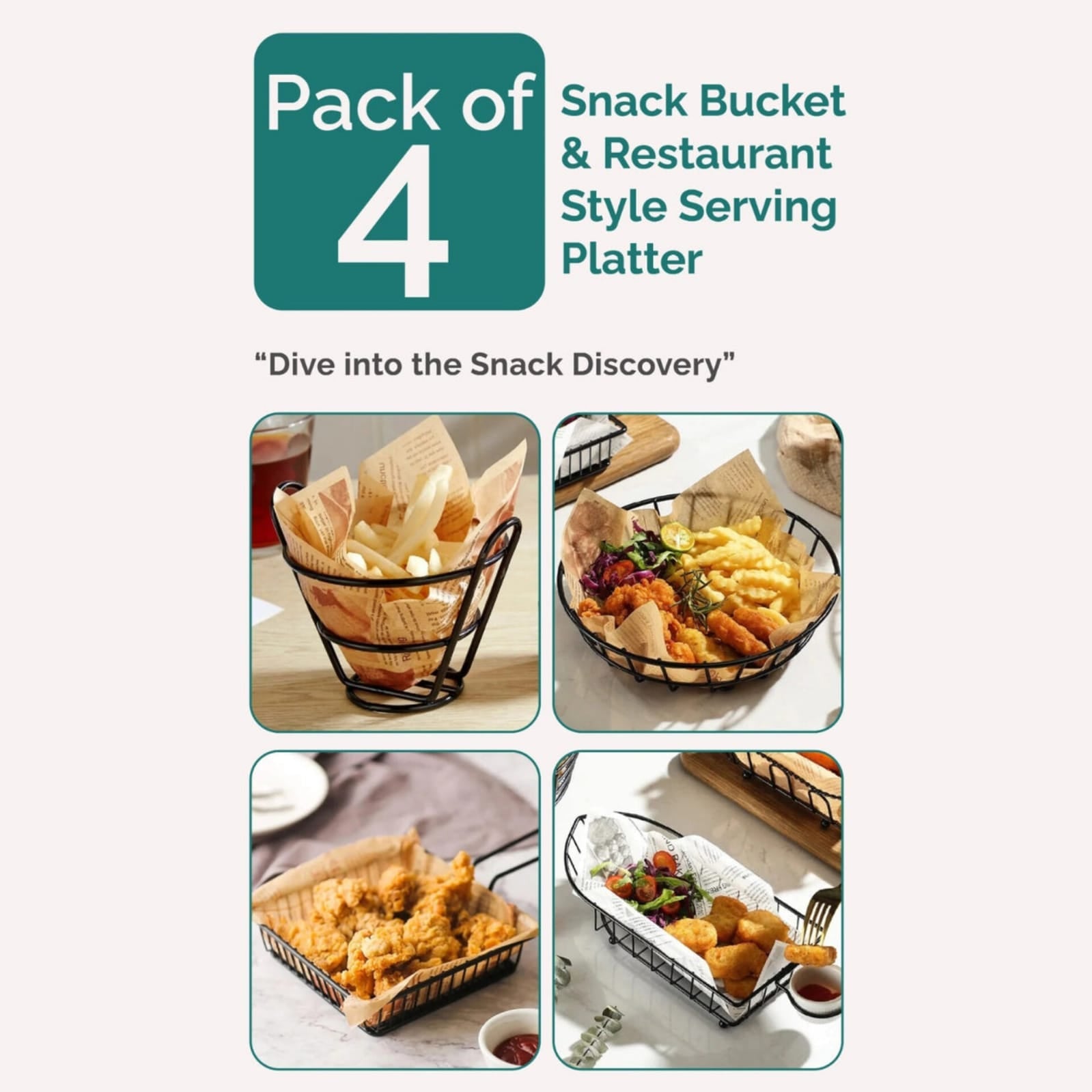 Snack Buckets (Pack of 4) - All-In-One Store