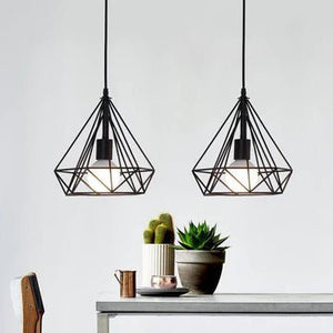 Sparkling Diamond Drop Pendant Lamp with vintage edison bulb - All-In-One Store