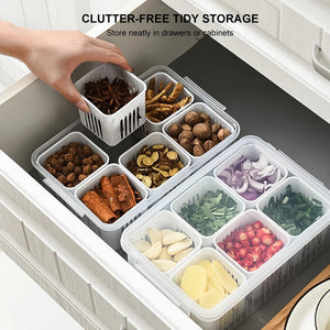 Vegetable & Fruit Storage Box With Lid - All-In-One Store