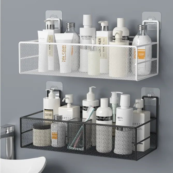 Wall shelf with hooks / Meshed wall shelf - All-In-One Store