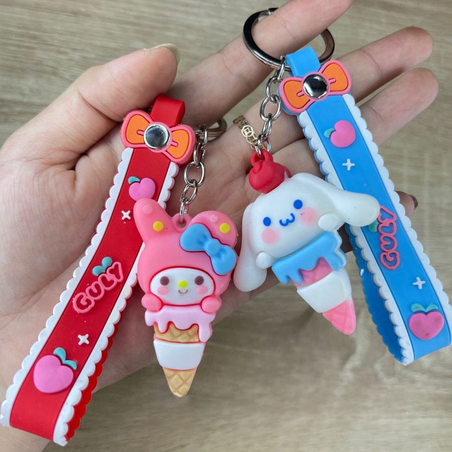 Cute Sanrio Friends Ice Cone with Strap Keychain