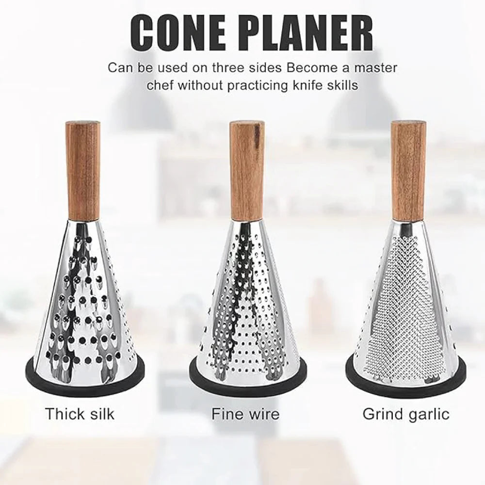 Stainless Steel 3-Sided Grater with Wooden Handle (2118) by Limon