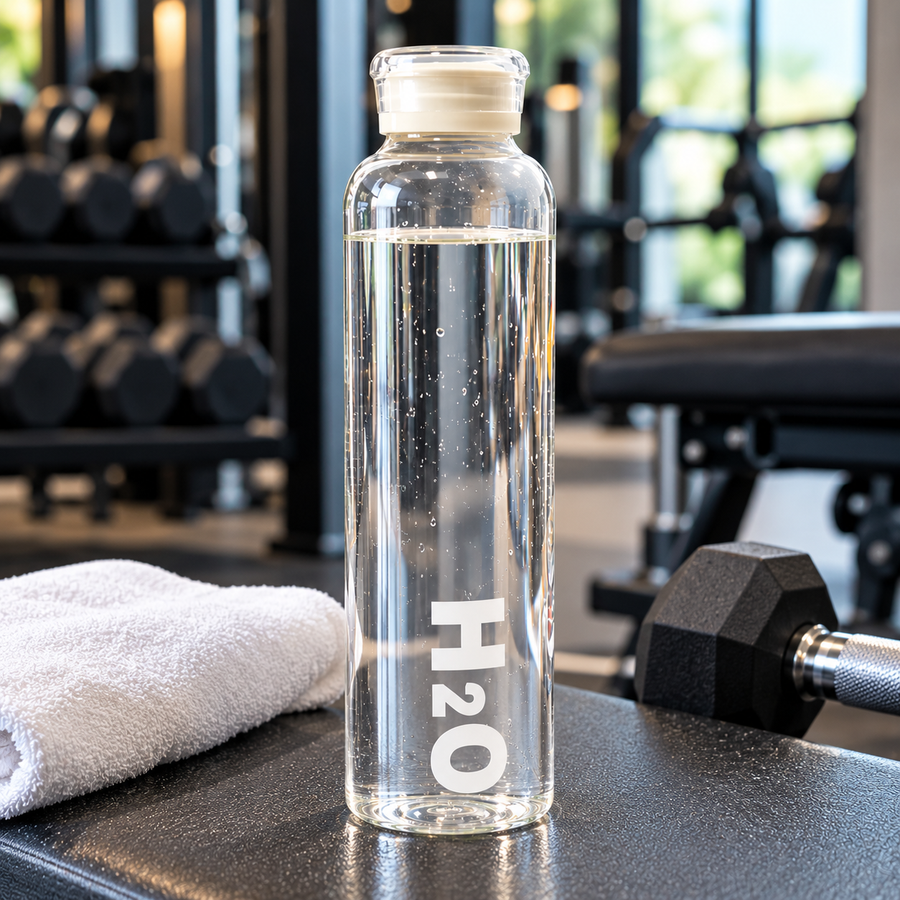 1000 ml Leak-Preventing Glass Water Bottle with Acrylic Cap