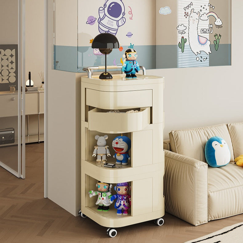 4 Tier Multi-Purpose Rolling Cart with 2 Rotational Compartments