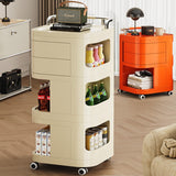 4 Tier Multi-Purpose Rolling Cart with 2 Rotational Compartments