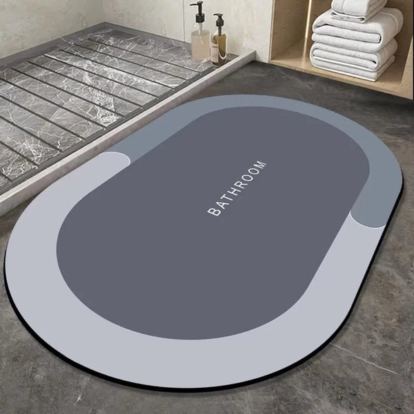 Elegant super absorbent bathroom mat (oval) - All-In-One Store