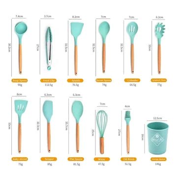 12 PCS Silicone Cooking Utensils Set - All-In-One Store