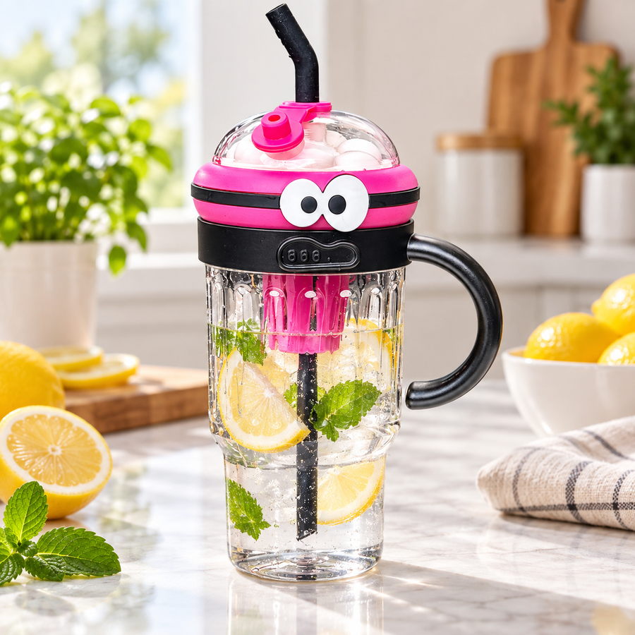 1200ml Googly-Eye Tumbler with Straw & Fruit Infuser