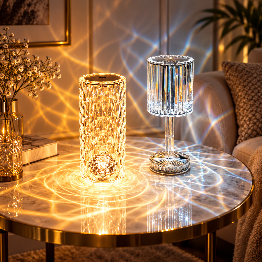 16-Colour Rechargeable Faceted LED Lamp with Touch Control