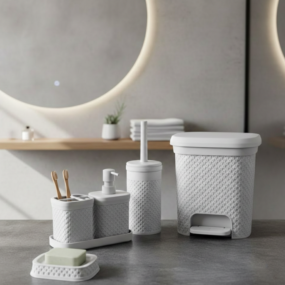 Knitted Design 5-Pcs Bathroom Set (2487) by Limon