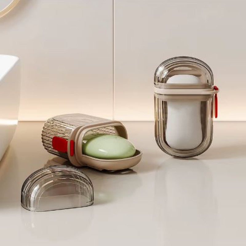 Portable Ribbed Soap Box with Leak-Proof Seal