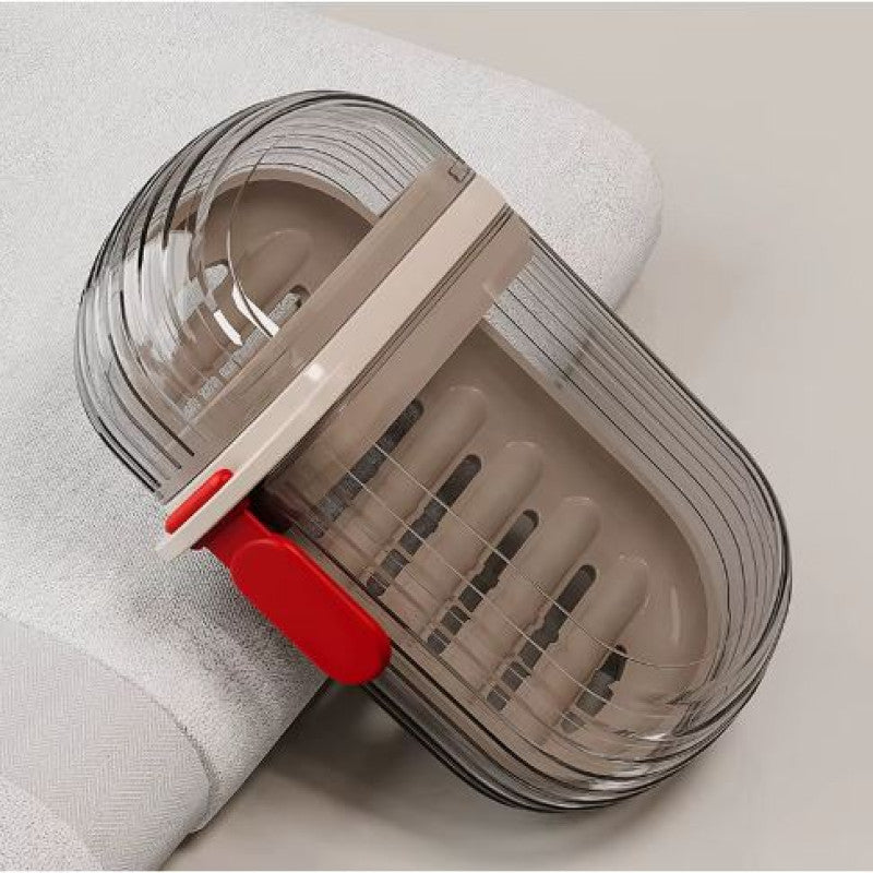 Portable Ribbed Soap Box with Leak-Proof Seal