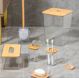 7-Piece BambooTop Bathroom Accessory Set