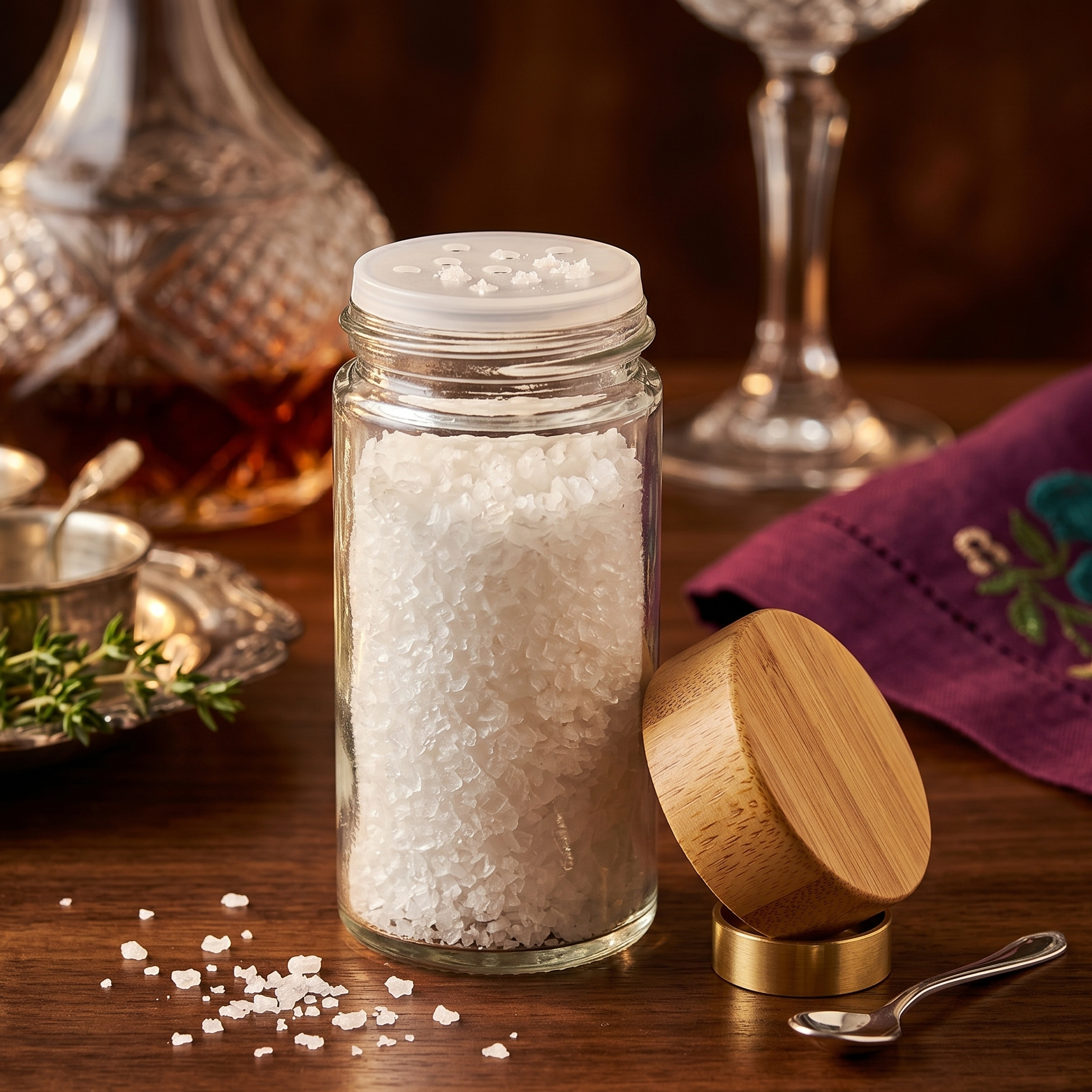Sprinkle & Store Glass Jar with Bamboo Lid