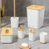 7-Piece BambooTop Bathroom Accessory Set