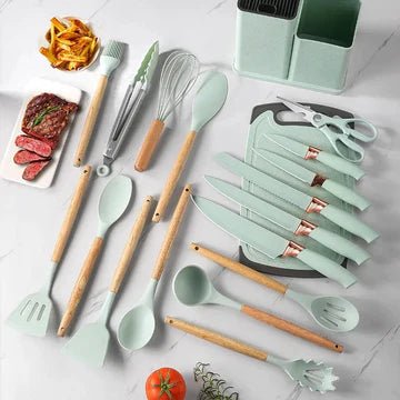 19-Pieces Silicone Kitchenware Utensils Set - All-In-One Store