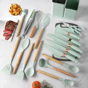 19-Pieces Silicone Kitchenware Utensils Set - All-In-One Store