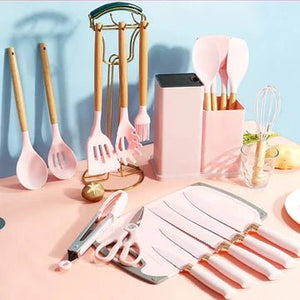 19-Pieces Silicone Kitchenware Utensils Set - All-In-One Store
