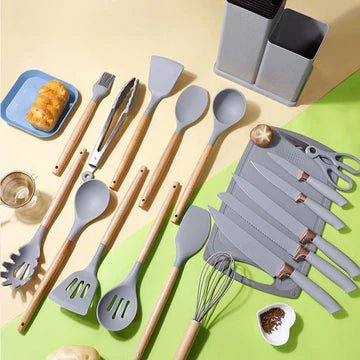19-Pieces Silicone Kitchenware Utensils Set - All-In-One Store