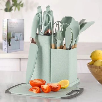 19-Pieces Silicone Kitchenware Utensils Set - All-In-One Store
