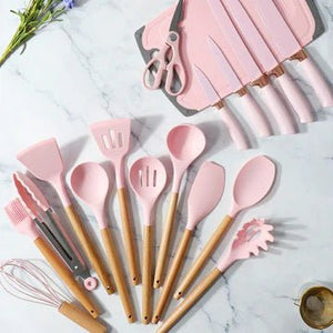 19-Pieces Silicone Kitchenware Utensils Set - All-In-One Store