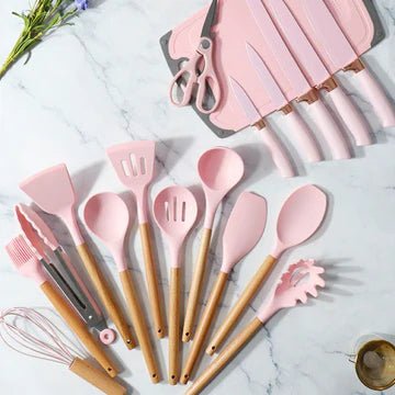 19-Pieces Silicone Kitchenware Utensils Set - All-In-One Store