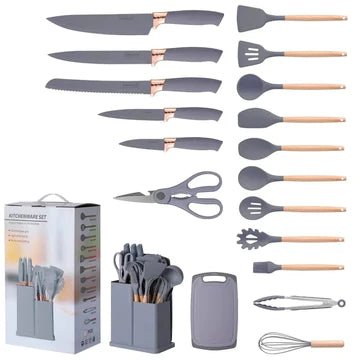 19-Pieces Silicone Kitchenware Utensils Set - All-In-One Store
