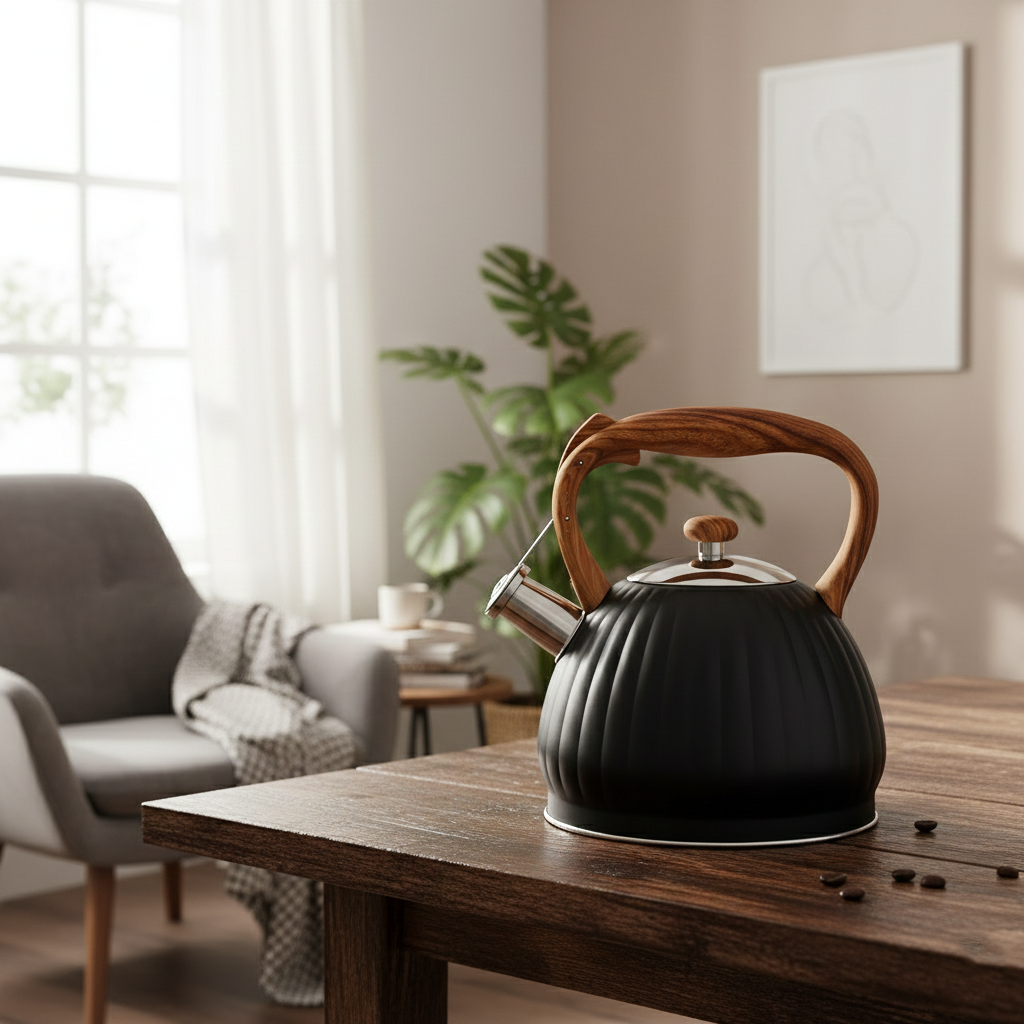 BoilAlert Textured Whistling Steel Kettle (3Liter)