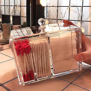 2 in 1 Acrylic Cotton Pod & Tissue Box - All-In-One Store