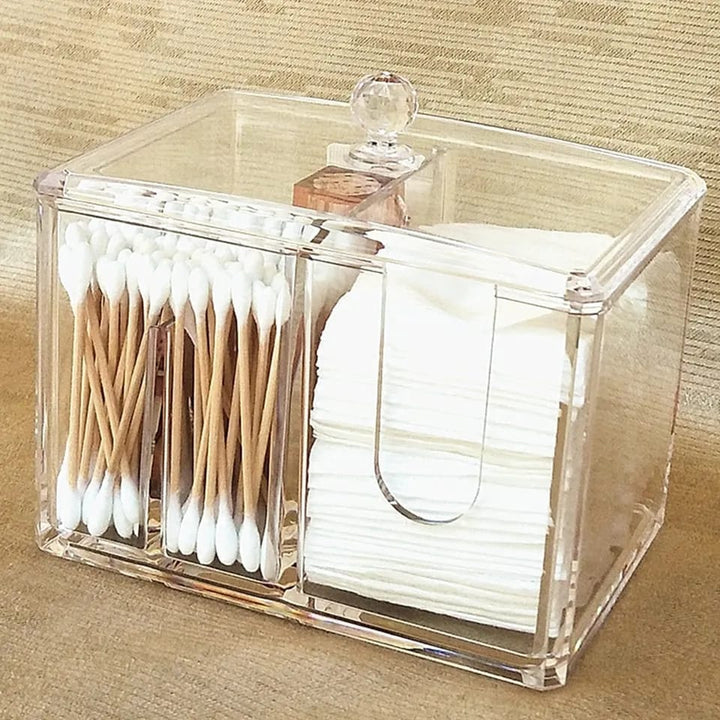 2 in 1 Acrylic Cotton Pod & Tissue Box - All-In-One Store